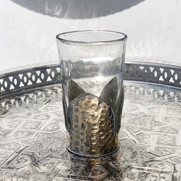 Teeglas 'Tokyo' mit Metallfassung, H 8,5 cm, Ø 5,5 cm