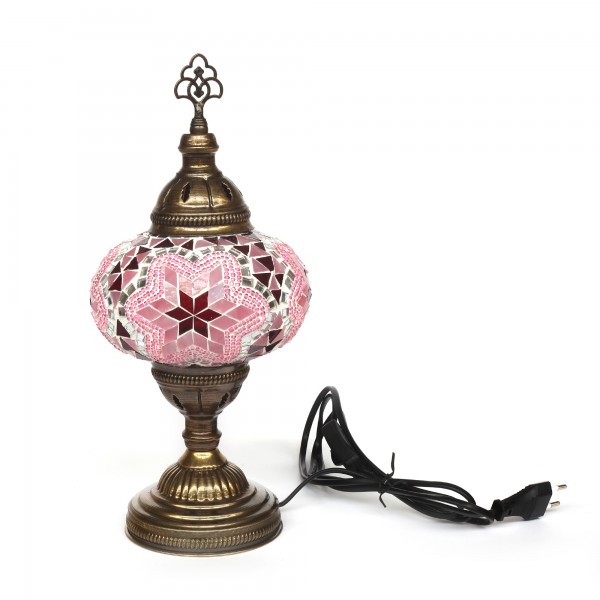 Mosaiklampe 'Stern', rosa, Ø 16,5 cm, H 36 cm