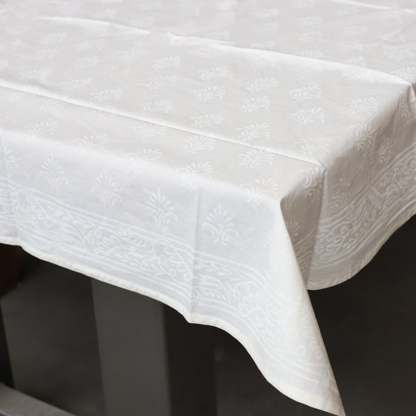 Tischdecke aus Baumwolle, weiß, B 220 cm, L 150 cm