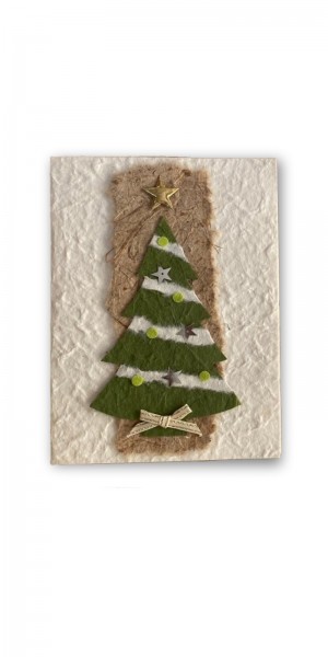 Grußkarte Weihnachtsbaum, grün, T 17 cm, B 12 cm, H cm