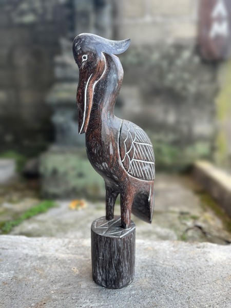 Skulptur 'Pelikan', braun, H 60 cm, B 24 cm, L 12 cm