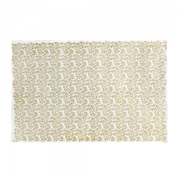 Geschenkpapier 'Blumen', weiß-gold, T 76 cm, B 51 cm