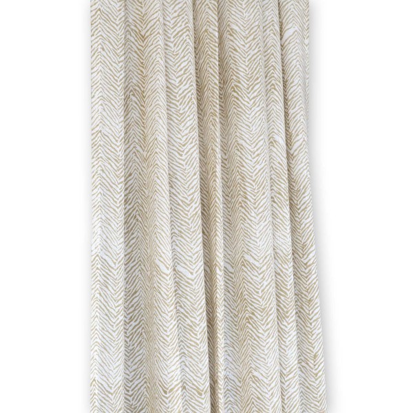 Vorhang mit Blockprint, braun-weiß, H 220 cm, B 110 cm