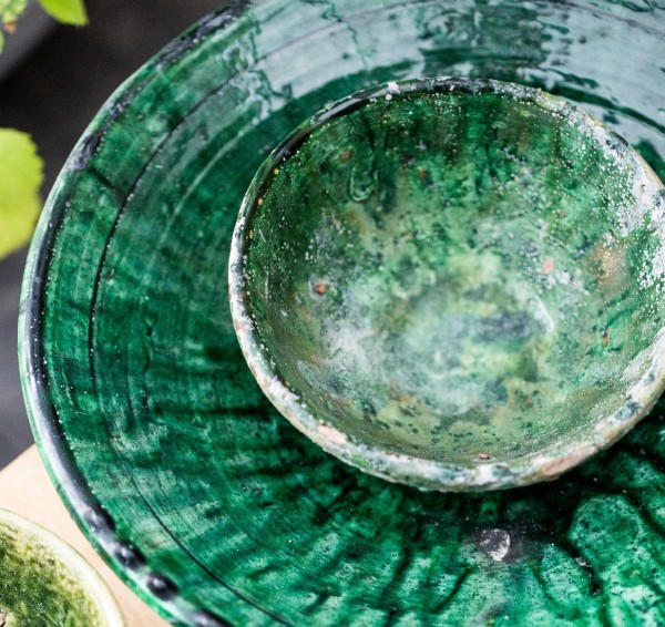 Schale Tamegroute, Keramik, grün, Ø 15 cm, H 8 cm