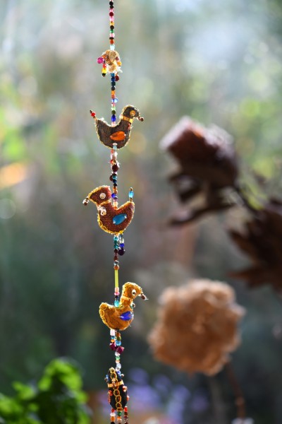 10er Girlande 'Birdy-Chain' hängend, multicolor, T 120 cm, B 6 cm, H 5 cm