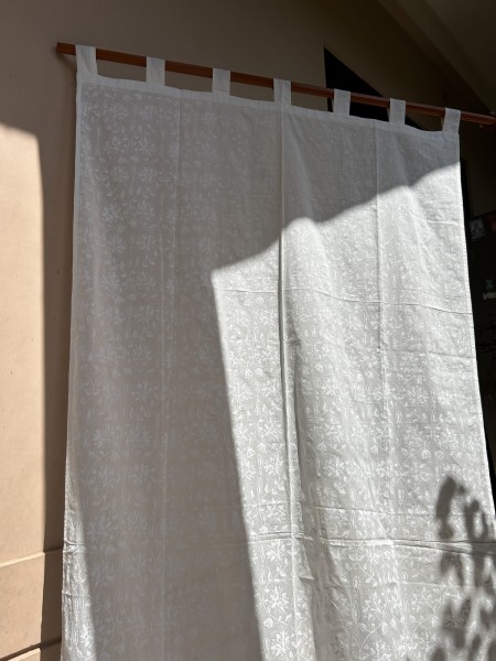 Vorhang aus Voile weiß, H 220 cm, B 110 cm