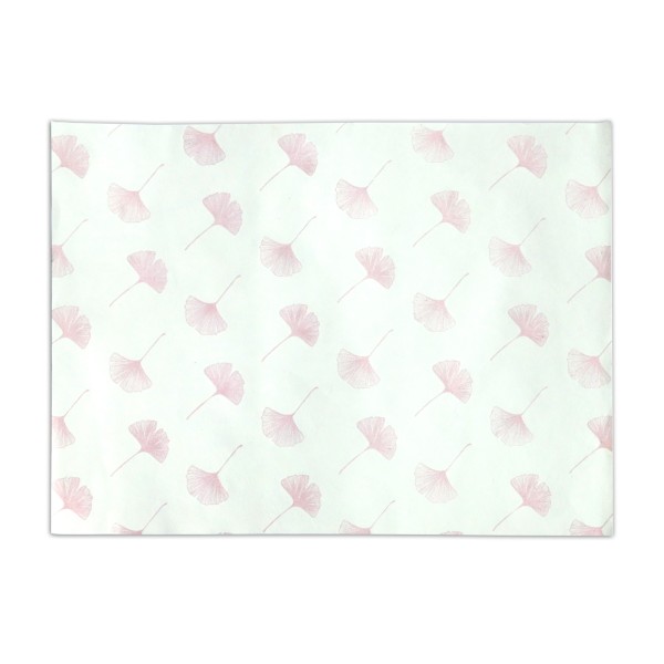 Geschenkpapier 'Gingko', weiß, rosa, L 50 cm, B 70 cm