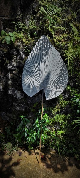Palmenblatt grau, H 120 cm, B 40 cm