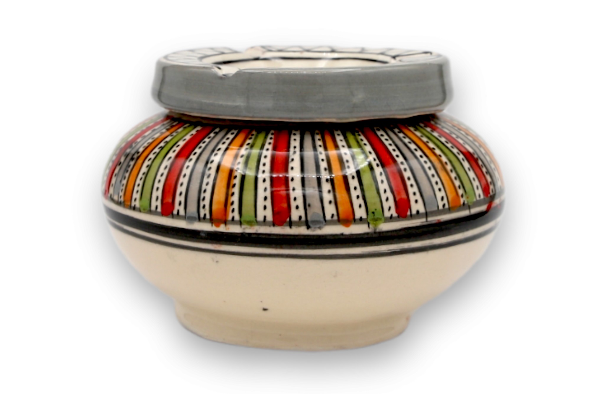Keramik-Aschenbecher, weiß, multicolor, Ø 12 cm, H 8 cm günstig bestellen