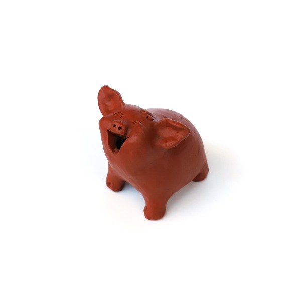 Terrakotta-Figur 'Schwein', rot, H 10 cm, L 10 cm, B 8 cm