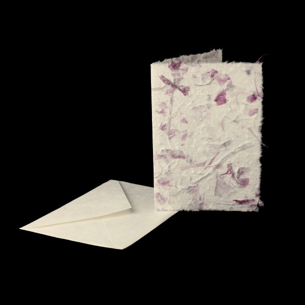 Grußkarte weiß/pink, Büttenpapier, B 12,5 cm, H 17 cm