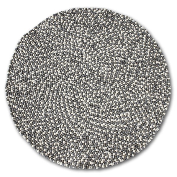 Filz-Teppich grau-weiß, Ø 160 cm