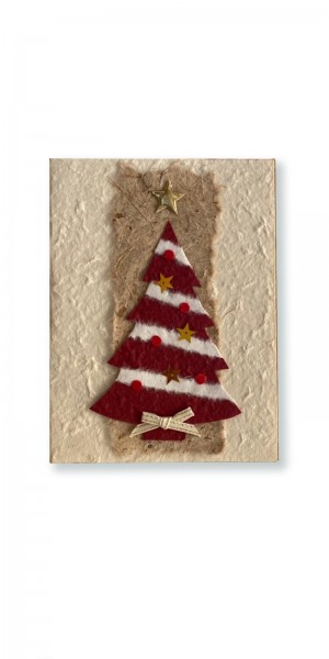 Grußkarte Weihnachtsbaum rot, rot, T 17 cm, B 12 cm