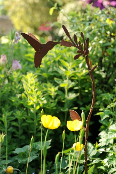 Gartenstecker 'Hummingbird', T 1 cm, B 23 cm, H 90 cm