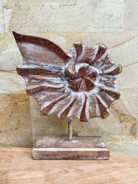 Figur 'Shell', natur, weiß-gold, H 28 cm, B 35 cm, L 8 cm