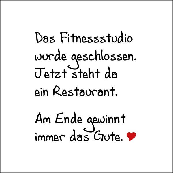 Postkarte 'Das Fitnessstudio wurde geschlossen'