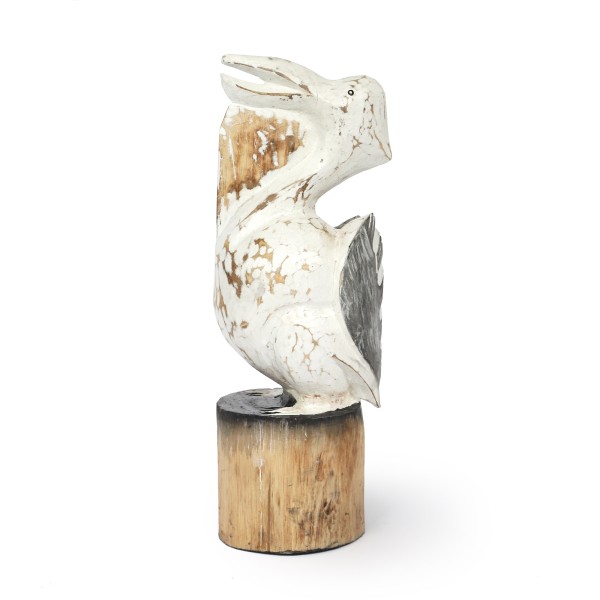 Pelikan-Skulptur weiß, H 50 cm, B 18 cm, L 16 cm