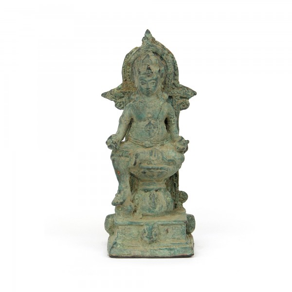 Figur 'Bhuwera', grün, T 8 cm, B 8 cm, H 18 cm