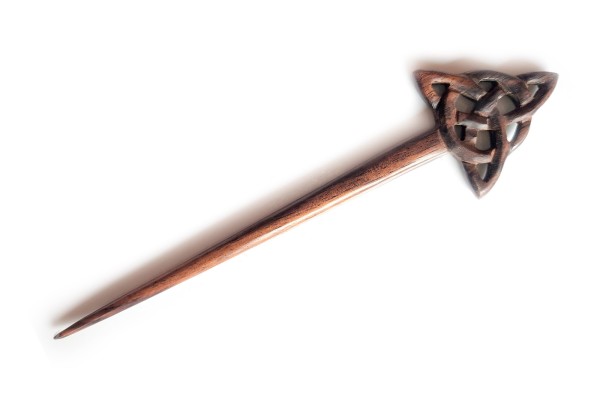 Haarnadel 'Triangel' aus Holz, L 18 cm, B 3 cm, H 0,7 cm