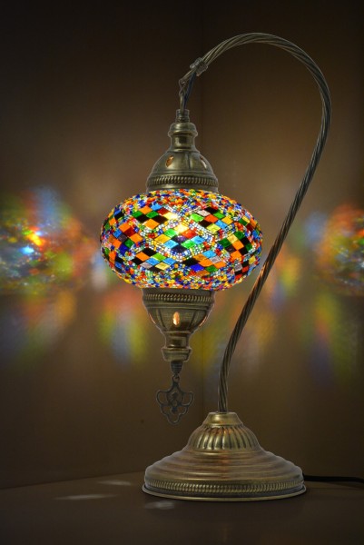 Mosaiklampe Schwanenhals 'Kilim', multicolor, B 11,5 cm, H 46 cm, T 25 cm