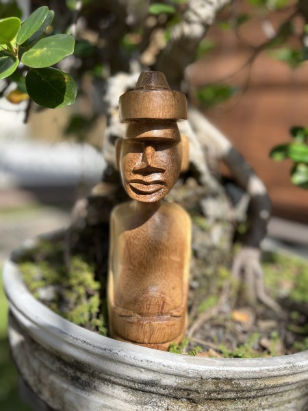 Figur 'Moai', Suarholz natur, H 20 cm, B 6 cm, L 7 cm