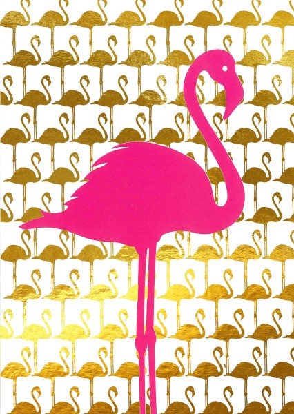 Postkarte 'Pink Flamingo'
