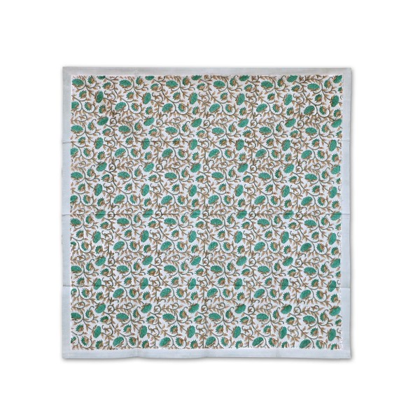 Tischdecke mit Blumenmuster, grau, grün, L 100 cm, B 100 cm