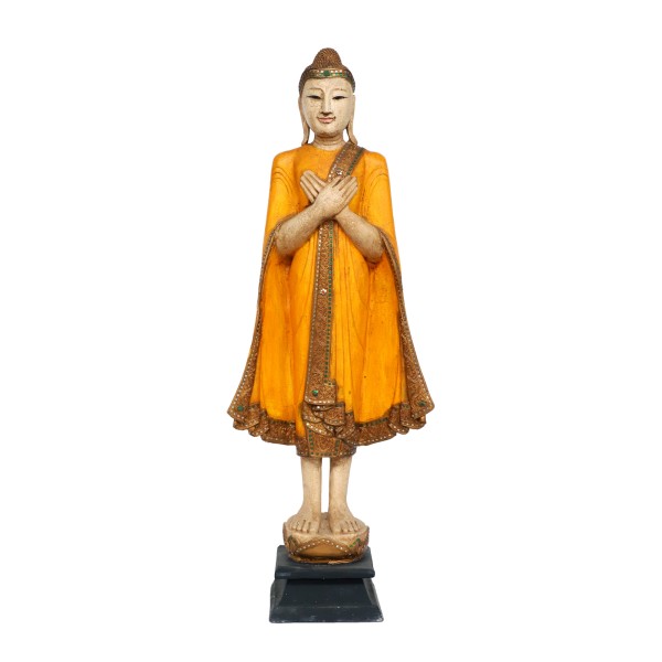 Skulptur 'Buddha stehend', orange, H 142 cm, B 48 cm, L 20 cm