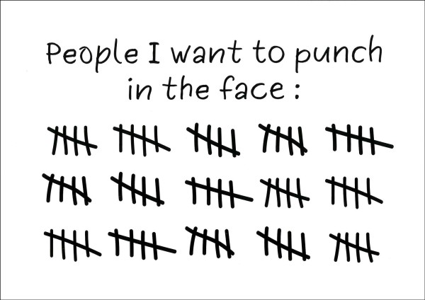 Postkarte 'People I want to punch in the face'