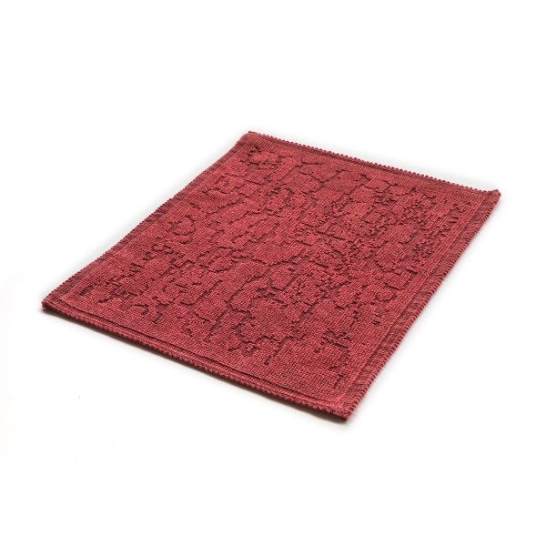 Badematte 'Izmir' aus Baumwolle, Wolken rot, 60 x 50 cm & 120 x 70 cm