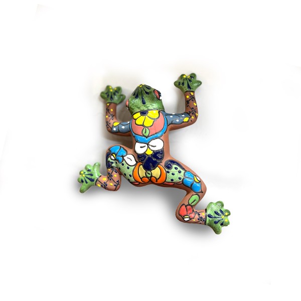 Terrakotta-Frosch, multicolor, H 28 cm, B 25 cm, L 5 cm