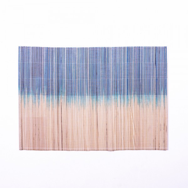 Tischset aus Bambus, blau, beige, L 33 cm, B 48 cm
