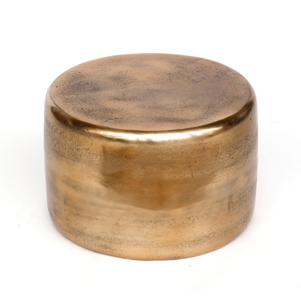 Metall-Pouf 'Plem', antik gold, Ø 39 cm, H 26 cm