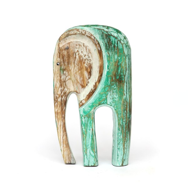 Skulptur 'Elefant', grün, natur, H 40 cm, B 20 cm, L 8 cm