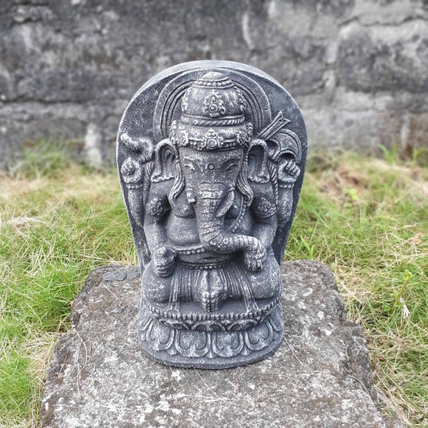 Zementfigur 'Ganesha', H 28 cm, B 20 cm, T 14 cm