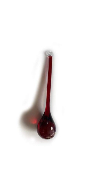 Glastropfen hängend, rot, H 15 cm, Ø 2 cm