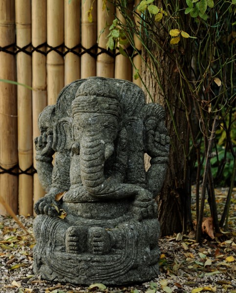Naturstein-Skulptur 'Sitting Ganesha', H 60 cm, B 43 cm, T 29 cm