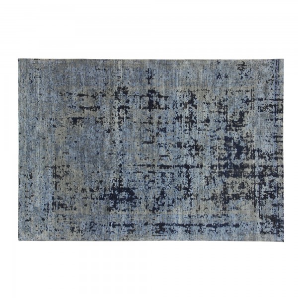 Teppich 'Woven', blau, cremeweiß, T 140 cm, B 200 cm