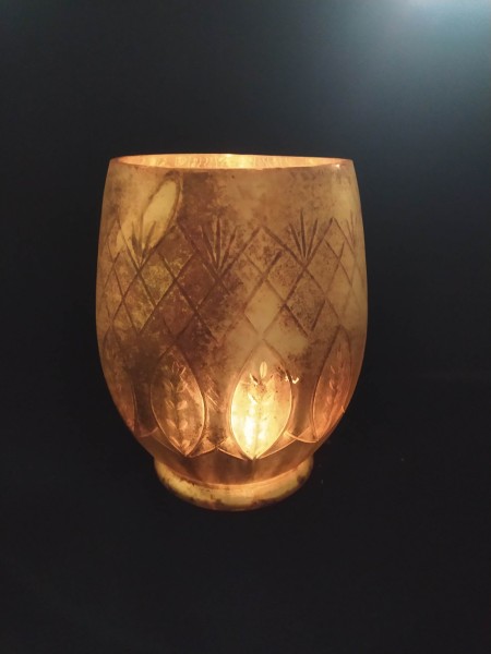 Glasvase / Windlicht 'Lea', antik kupfer, H 27 cm, Ø 21 cm