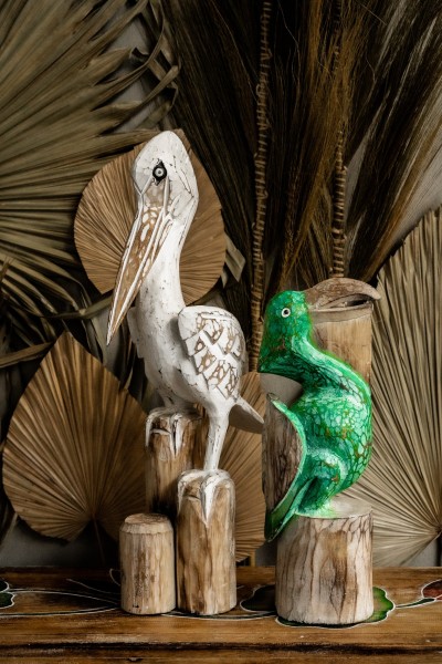 Pelikan-Skulptur weiß, H 60 cm, B 25 cm, L 15 cm