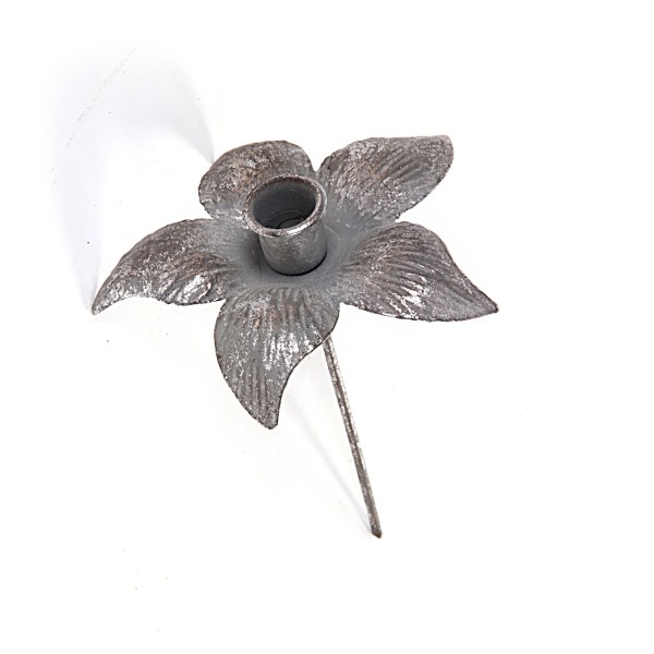 Kerzenstecker 'Viola', antik silber, Ø 16 cm, H 20 cm