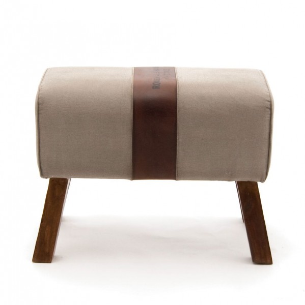 Sitzbock 'Delphi', grau, braun, T 38 cm, B 67 cm, H 51 cm
