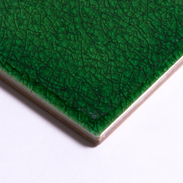 Fliese 'Craquele' grün, L 10 cm, B 10 cm